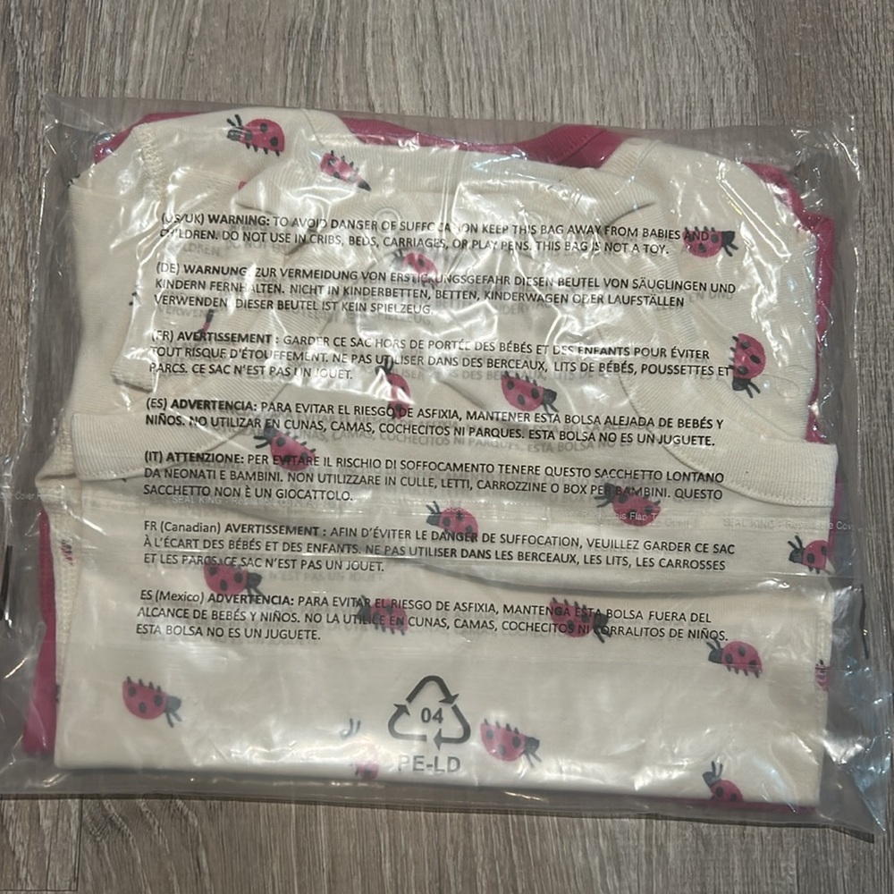 NWT Hanna Andersson 2 Pack Organic Cotton One Pieces Shirts Pink Ladybug… - Picture 4 of 4
